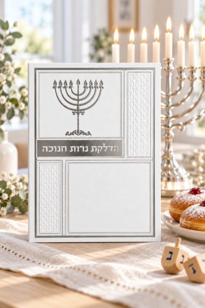 סדר הדלקת נרות חנוכה יוקרתי - כסף