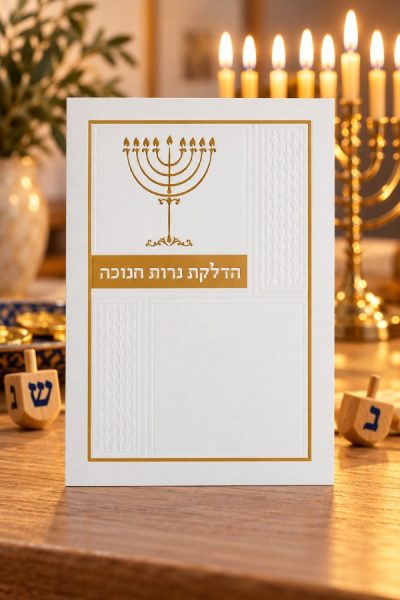 סדר הדלקת נרות חנוכה יוקרתי זהב