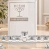 סדר הדלקת נרות חנוכה יוקרתי - כסף