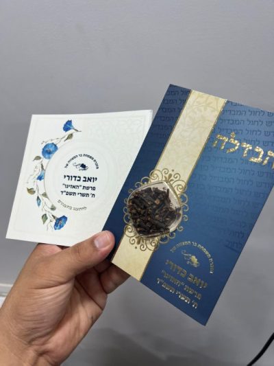 ברכון הבדלה עם בשמים דגם לואי - כחול