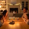 חנוכיית קריסטל שקופה בעיצוב יהלום צבעוני