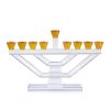 חנוכיית קריסטל יוקרתית בצבע זהב – דגם שוהם
