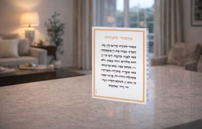 בלוק אקרילי עם מזמור לתודה