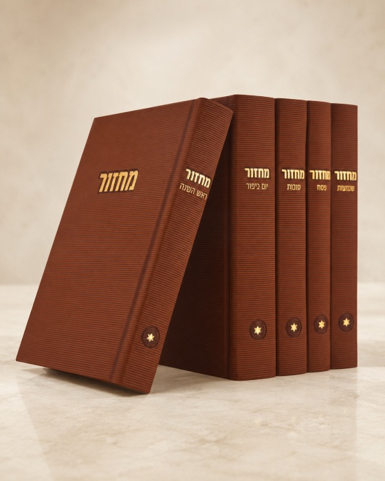 סט מחזורים קורדורוי בצבע חום חמרה