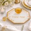 צלחת דבש קריסטל דגם כוורת זהב עם רודה